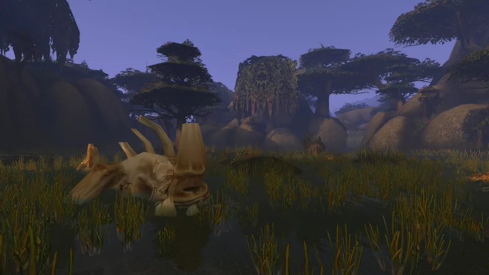 Giant bones at the Wetlands Excavation Site dungeon in World of Warcraft: Forever